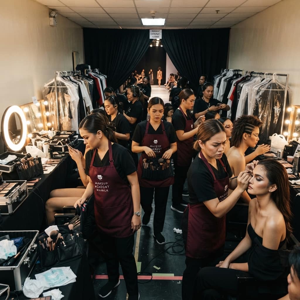 MAM interns working backstage at a fashion event